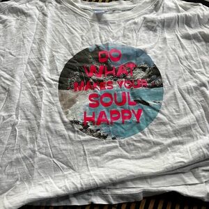 Old Navy White Crop Tee with Pink Graphic